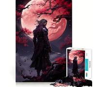 Puzzle da 1000 pezzi Red Moon Samurai Giappone per adolescenti, giocattolo antistress, taglio di alta qualità, (38x52cm)