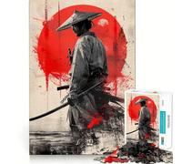 Puzzle da 1000 pezzi Red Moon Samurai Spirit per ragazzi, ideale per migliorare la memoria, per un divertimento rilassante e per ottenere risultati precisi Regalo elegante (38x26cm)