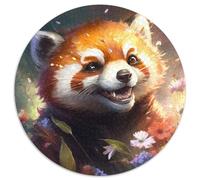 Puzzle da 1000 pezzi "Red Panda Art", puzzle rotondi da 1000 pezzi per adulti, per decorazioni per la casa, allenamento del cervello e regali per le feste, 67,5x67,5 cm.