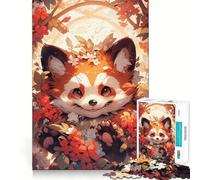Puzzle da 1000 pezzi Red Panda in Bloom per ragazzi, gioco intelligente per interni, taglio preciso, (38x52cm)
