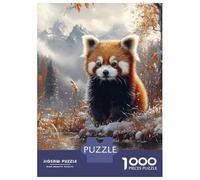 Puzzle Da 1000 Pezzi Red Panda in Snowy Forest Puzzle Per Adulti Giochi Rilassanti Sfida Difficile Divertimento A Casa Attività, 70x50cm/1000pcs