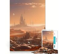 Puzzle da 1000 pezzi "Red Planet Mars Cityscape" per adolescenti, gioco di logica puro, rilassante, con dettagli precisi e opere d'arte (50x75cm)