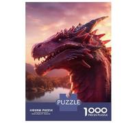 Puzzle Da 1000 Pezzi - Red Ruby Dragon Puzzle Per Adolescenti Gioco Rompicapo Antistress Offerta Regalo Per Tutta La Famiglia 52x38cm/1000pcs