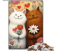 Puzzle da 1000 pezzi, regali artistici, puzzle di gatti per adulti, 26x38cm, gioco decorativo fai da te stimolante per la mente, giocattolo interattivo per la famiglia