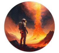 Puzzle da 1000 pezzi, regalo astronauta, puzzle rotondo da 1000 pezzi fai da te, decorazione artistica, regalo di compleanno perfetto 67,5x67,5 cm