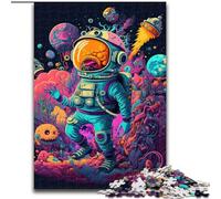 Puzzle da 1000 pezzi, regalo per adulti, raffigurante un astronauta nello spazio, in cartone, dimensioni 26x38cm, ideale per la coppia, perfetto come regalo di Natale, Capodanno e San Valentino.
