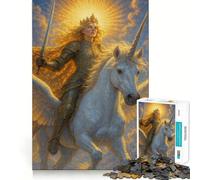 Puzzle da 1000 pezzi "Regina a cavallo di un unicorno alato" per adolescenti, gioco cognitivo, passatempo rilassante, bordo premium, lista dei desideri di Babbo Natale (38x26cm)