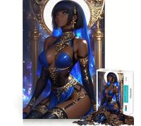 Puzzle da 1000 pezzi "Regina dagli occhi azzurri in abito dorato Ragazza anime" Gioco di precisione,divertente e creativo,gioco rilassante,regalo di Natale per la tranquillità 38x52cm