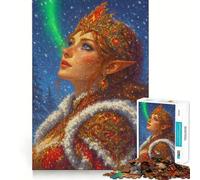 Puzzle da 1000 pezzi "Regina degli elfi invernali con Aurora" per ragazzi,stimolante per la mente,ad incastro perfetto,senza spazi vuoti,ideale per attività di gruppo rilassanti in casa (50x75cm)