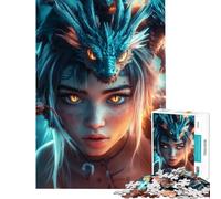 Puzzle da 1000 pezzi "Regina del Drago" sfida educativa gioco impegnativo per famiglie adatto a persone dai 14 anni in su (50x75cm)