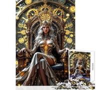 Puzzle da 1000 pezzi "Regina del Trono d'Oro" gioco educativo decorazione perfetta per la parete con poster abbinato e foglio di curiosità (38x52cm)