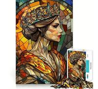 Puzzle da 1000 pezzi Regina delle Vetrate per adolescenti, gioco di logica, passatempo rilassante, taglio preciso, 50x75cm
