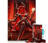 Puzzle da 1000 pezzi "Regina Demone Rossa sul Trono" per adolescenti, gioco di logica mentale, silenzioso, tranquillo, taglio preciso, oggetto da collezione per Babbo Natale (38x52cm)