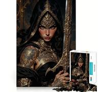 Puzzle da 1000 pezzi "Regina guerriera con spada d'oro",sfida mentale,taglio di alta precisione,divertente passatempo (50x75cm)