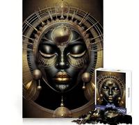 Puzzle da 1000 pezzi "Regina Nera in Oro" per adolescenti, stimola la capacità di ragionamento, divertimento senza stress, bordi precisi, regalo di Natale accogliente (50x75cm)