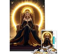 Puzzle da 1000 pezzi - Regina sul trono d'oro - Giocattolo educativo per l'apprendimento - Gioco stimolante - Idee regalo (Dimensioni 38x26cm)