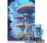 Puzzle da 1000 pezzi "Regno dei Funghi Paesaggio Fantastico" per adulti, gioco di logica, rilassante e divertente, con taglio perfetto, regalo elegante (50x75cm)