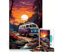 Puzzle da 1000 pezzi "Retro VW Bus Mountain Ride" per adolescenti, gioco di logica stimolante, momento di serenità, bordi chiari, regalo creativo (38x52cm)