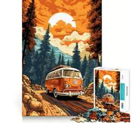 Puzzle da 1000 pezzi "Retro VW Bus Mountain Ride" per adulti e ragazzi, gioco di logica e creatività, ideale per la casa e per divertirsi con un classico gioco di qualità (50x75cm)