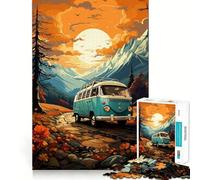 Puzzle da 1000 pezzi "Retro VW Bus Mountain Ride Teenagers" con logica e design accattivante, ideale per il divertimento in casa Regalo memorabile di alta qualità (38x26cm)