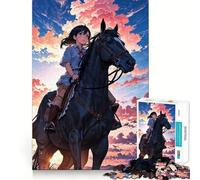 Puzzle da 1000 pezzi "Rider of the Twilight Sky" per adolescenti, ideale per rafforzare la memoria e il legame familiare, con bordi precisi e un regalo premuroso (38x26cm)