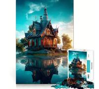 Puzzle da 1000 pezzi "Riflessi del Castello di Surral" per ragazzi, gioco di logica, momento di relax, bordo di qualità, regalo perfetto 38x26cm