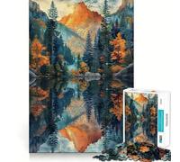 Puzzle da 1000 pezzi "Riflessi della foresta" per ragazzi, ideale per migliorare la memoria, per un'attività rilassante e informale, con bordi precisi e un regalo elegante (38x26cm)