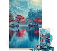Puzzle da 1000 pezzi "Riflessi sereni sul lago" per adolescenti, gioco di logica e rilassamento, con bordi sottili, oggetto da collezione (38x52cm)