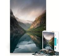 Puzzle da 1000 pezzi "Riflesso del fiordo norvegese" per adulti, un gioco che stimola la mente e regala relax e divertimento, perfetto come regalo per le vacanze (38x52cm)