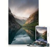 Puzzle da 1000 pezzi "Riflesso del fiordo norvegese" per adulti, un gioco che stimola la mente e regala relax e divertimento, perfetto come regalo per le vacanze (38x52cm)