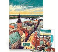 Puzzle da 1000 pezzi Riga Smooth Cut per ragazzi,gioco per esercizi cognitivi,attività rilassante per compleanni (38x26cm)