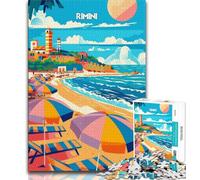 Puzzle da 1000 pezzi Rimini Beach Bliss per adulti, regalo, aiuta il cervello ad allenarsi, giocattoli avvincenti per coltivare la pazienza, ottimo regalo, 50x75cm