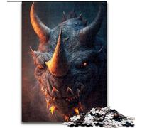 Puzzle da 1000 pezzi "Rinoceronte Demoniaco", puzzle impossibile per adulti, dimensioni 26x38cm, rompicapo e decorazione per la casa, regalo perfetto per le feste.