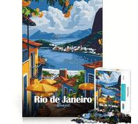 Puzzle da 1000 pezzi Rio de Janeiro,Brasile Poster di viaggio Stretto Gioco Allenamento di concentrazione Divertimento Relax Tempo di gioco Regalo di Natale Tempo libero (38x26cm)