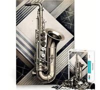 Puzzle da 1000 pezzi "Ritmi musicali retrò" per adulti, gioco stimolante per la mente, rilassante e divertente, con tagli precisi, ideale come regalo di Natale (38x26cm)