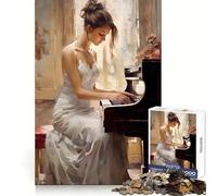 Puzzle da 1000 pezzi "Ritmo di pianoforte" ad acquerello per adulti e ragazzi, gioco di logica solido, divertente e silenzioso, taglio di precisione, Babbo Natale, scegli il tuo desiderio (38x26cm)