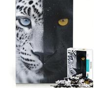 Puzzle da 1000 pezzi Ritratto della dualità tra leopardo e pantera giocattolo decorativo da parete sfida impegnativa compleanno e Natale 50x75cm