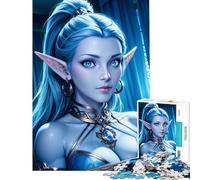 Puzzle da 1000 pezzi "Ritratto dell'elfo dagli occhi azzurri" - Difficile e impegnativo - Gioco pratico per ragazzi dai 14 anni in su (38x26cm)