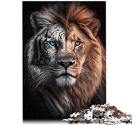Puzzle da 1000 pezzi, ritratto di leone tigre per adulti, giochi divertenti per tutta la famiglia, 26 x 38 cm, idee regalo di compleanno e adolescenti dai 14 anni in su