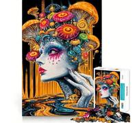 Puzzle da 1000 pezzi "Ritratto fantasy della Regina dei Funghi" per adulti e ragazzi, gioco di logica, divertimento rilassante, bordi netti, regalo memorabile (50x75cm)