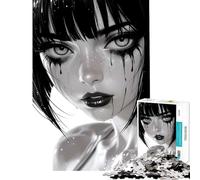 Puzzle da 1000 pezzi ritratto monocromatico con trucco che cola Gioco pratico e coinvolgente per sviluppare la pazienza Opera d'arte regalo decorazione per la casa (dimensioni 38x52cm)
