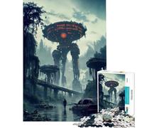 Puzzle da 1000 pezzi Robot Gigante Post-Apocalittico Gioco educativo di analisi e logica difficile e stimolante adatto a persone dai 14 anni in su 50x75cm