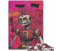Puzzle da 1000 pezzi "Robot in stile Basquiat" per adulti e ragazzi, aiuta il cervello a esercitare i giocattoli avvincenti per coltivare la pazienza, adatto alle coppie (38x26cm)