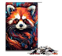 Puzzle da 1000 pezzi Robot Panda Rosso di Splatters Un sacco di puzzle spessi e colorati per adulti Gioco in legno per famiglie 75x50 cm