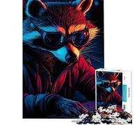 Puzzle da 1000 pezzi - Rocket Raccoon Cyberpunk Difficile e stimolante ma divertente e umoristico Gioco impossibile per ragazzi dai 14 anni in su (38x26cm)
