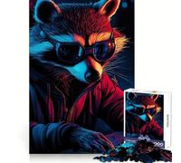 Puzzle da 1000 pezzi Rocket Raccoon Cyberpunk per adulti e ragazzi Ricorda, costruisci lentamente, divertiti, taglio preciso, opera d'arte da collezione (38x52cm)