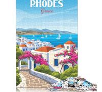 Puzzle da 1000 pezzi Rodi Grecia Puzzle per adulti e puzzle in legno Adatto per 18 anni e oltre Divertenti giochi di puzzle 1000 pezzi (75x50 cm)