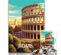 Puzzle da 1000 pezzi Roma Italia per adulti, puzzle da 1000 pezzi, impegnativo e difficile, con pezzi completamente interconnessi di forma casuale, 75x50cm