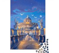 Puzzle Da 1000 Pezzi - Romantic Night in Rome Castel Sant'Angelo Puzzle Gioco Rompicapo Decorazione Da Parete Offerta Come Regalo Per Tutta La Famiglia 70x50cm/1000pcs