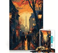 Puzzle da 1000 pezzi "Romanticismo parigino" per adolescenti, gioco di logica e abilità, divertimento condiviso, taglio preciso, decorazione da parete (38x52cm)